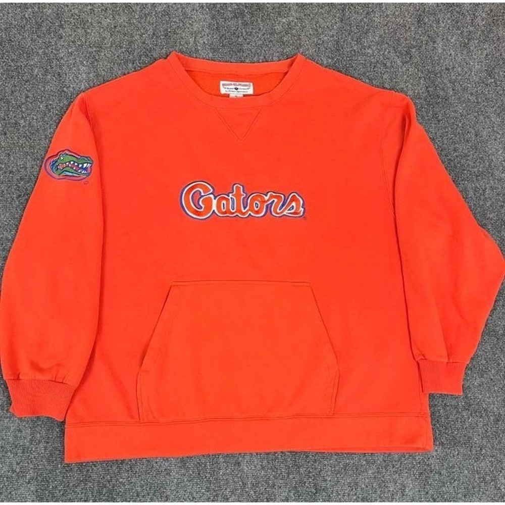 VTG Florida Gators Sweater Mens XL‎ Orange Fleece Lined Embroidered Long Sleeve